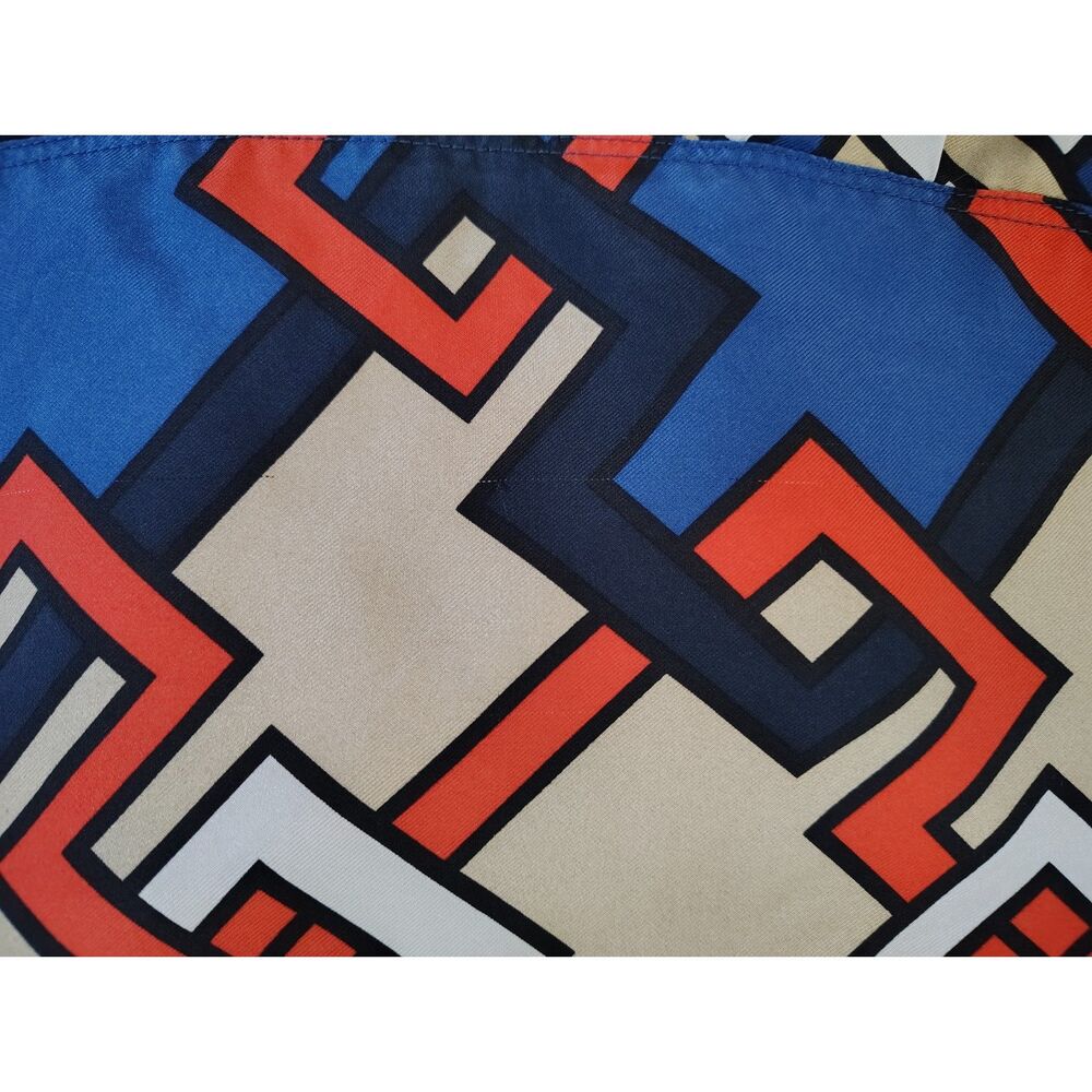 100% Silk Tommy Hilfiger Geometric Pleated Skirt Preppy Twee Old Money Corpcore - Picture 6 of 7